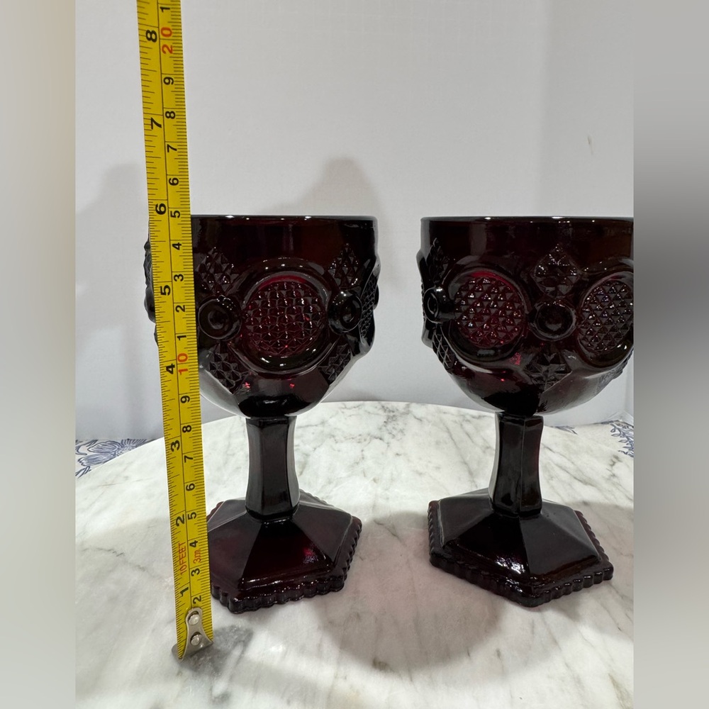 Vintage Avon Dark Red Goblets - Picture 4 of 9